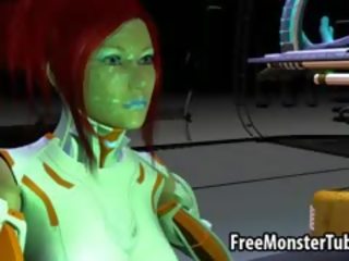 Tasty 3D Redhead deity Gets Fucked By An Alien