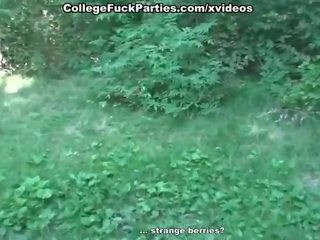 Hög studenten körd i den röv på en picnic