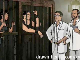 Archer hentai - vězení pohlaví klip s lana