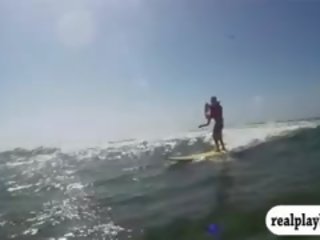 Group Of inviting Badass Girls Tryout Surfing And Jetski Naked