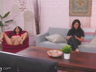 Girlsway Eliza Ibarra Gets Caught By Roommate Whitney Wright While Masturbating sex video films