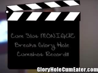 Monique sets Gloryhole Record 21 chaps