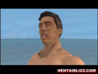 3d animacinis krūtinga slattern sucks manhood ir gauna jizzed