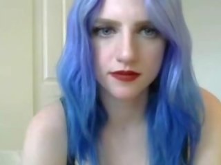 Stunning Blue Haired Webcam Teen