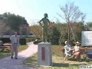 فسيفساء؛ ل المعيشة عري أنثى اليابانية حديقة statue