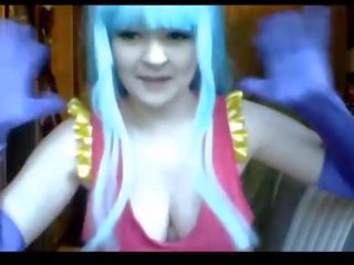 Busty babe Cosplay Strip 2