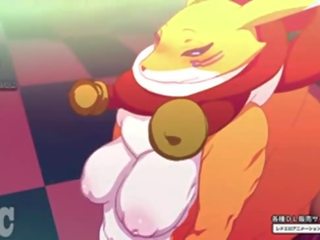 Renamon un kyubimon hentai animācija