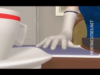 3D Hentai Lesbian Maids Rubbing Pussies