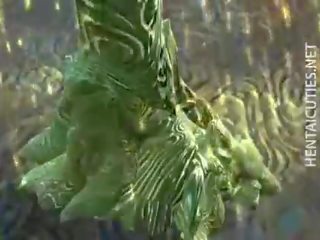 Сладур 3d аниме особеност получава прецака от а чудовище