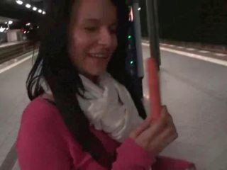 Groovy clip of amateur mademoiselle masturbating on the train Video