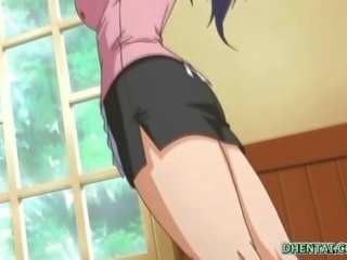 Busty waitress hentai tittyfucking and facial cum in the cafe