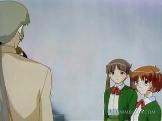 Innocent anime mistress seducing her concupiscent teacher