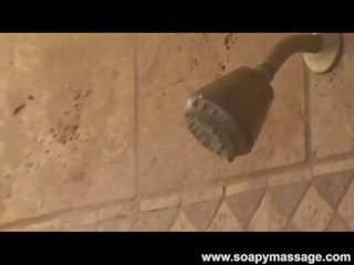 Tall bewitching Blonde Alyssa Branch Gives A Shower Blowjob and 69