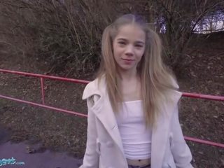 Public Agent Teen babe Sabrina Spice gives Blowjob in Forest