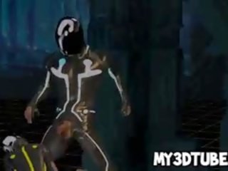 Saboroso 3d desenho animado tron bolacha obtendo fodido difícil