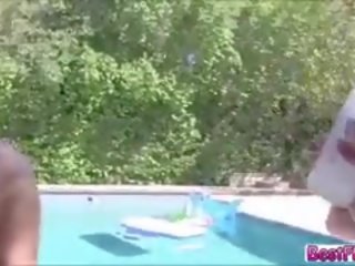 Super College Sluts Gets Summer Pool Dip