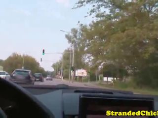 Fabulous hitchhiking eurobabe jizzed pada payu dara