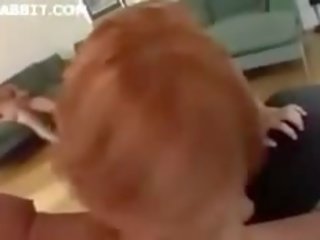 Redhead seductress brutally face fucked by men.F70