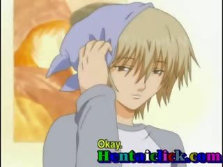 Anime homosexuální twink dostane jeho těsný prdel pronikl