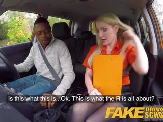 Fake Driving School Long Black shaft Pleases Busty Blonde