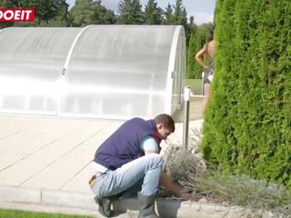 Letsdoeit - glorious Czech Ebony Wife Gets Nailed by Gardener's Big cock