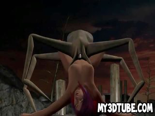 3d multene femme fatale iegūšana fucked līdz an ārzemnieks spider