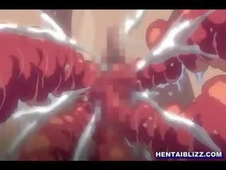 Sembilan bulan manga dengan bigtits menggerudi semua lubang oleh tentacles raksasa