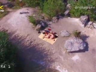 Nude beach sex, voyeurs mov taken by a drone