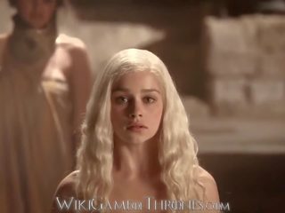 エミリア クラーク リアル 明白な x 定格の 映画 シーン daenerys targaryen と khal drogo ga