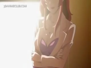 Shorthaired Hentai feature Boobs Teased By Her smashing GF