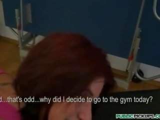 Beautiful titted amateur Lucie drilled in the gym