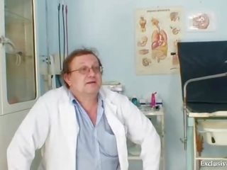 Blonde Klara getting pussy gyno examined by old surgeon