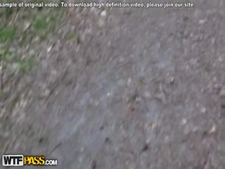 Nasty GF Sucks Snake Outdoors Till Cumshot