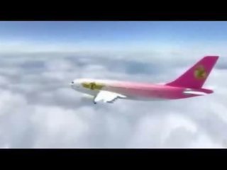 Хтивий повітря hostess deity трахання в plane